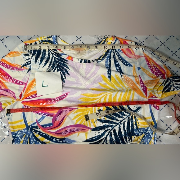 CALIA by Carrie Underwood Swim Nwot Watercolor Palms Cropped